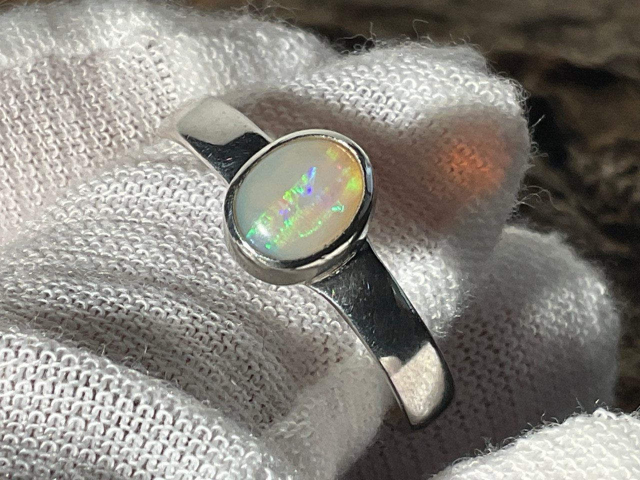 Natural Australian Coober Pedy Opal Ring 13.60 Carat